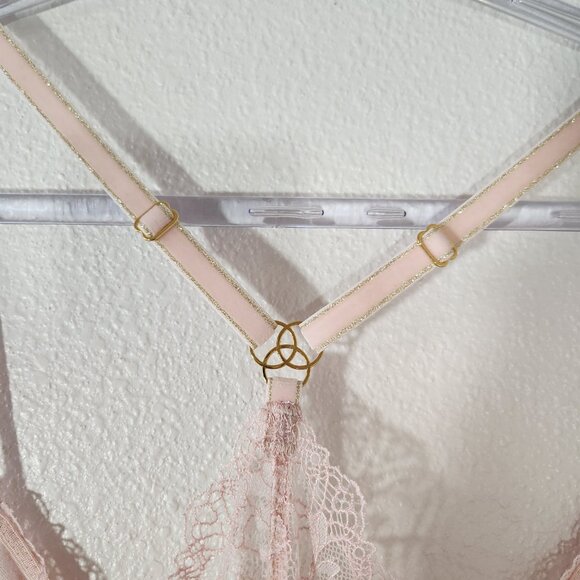 b.tempt’d by Wacoal Lace Encounter Pink Rose Smoke Chemise Sz XL - Picture 13 of 16